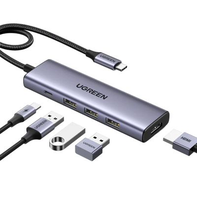 UGREEN USB-C to HDMI + 3 USB 3.0 + PD 100W Adapter