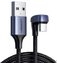 UGREEN Angled USB-C Male To USB2.0 A Male 3A Data Cable(180°Angle) 2M - 70315