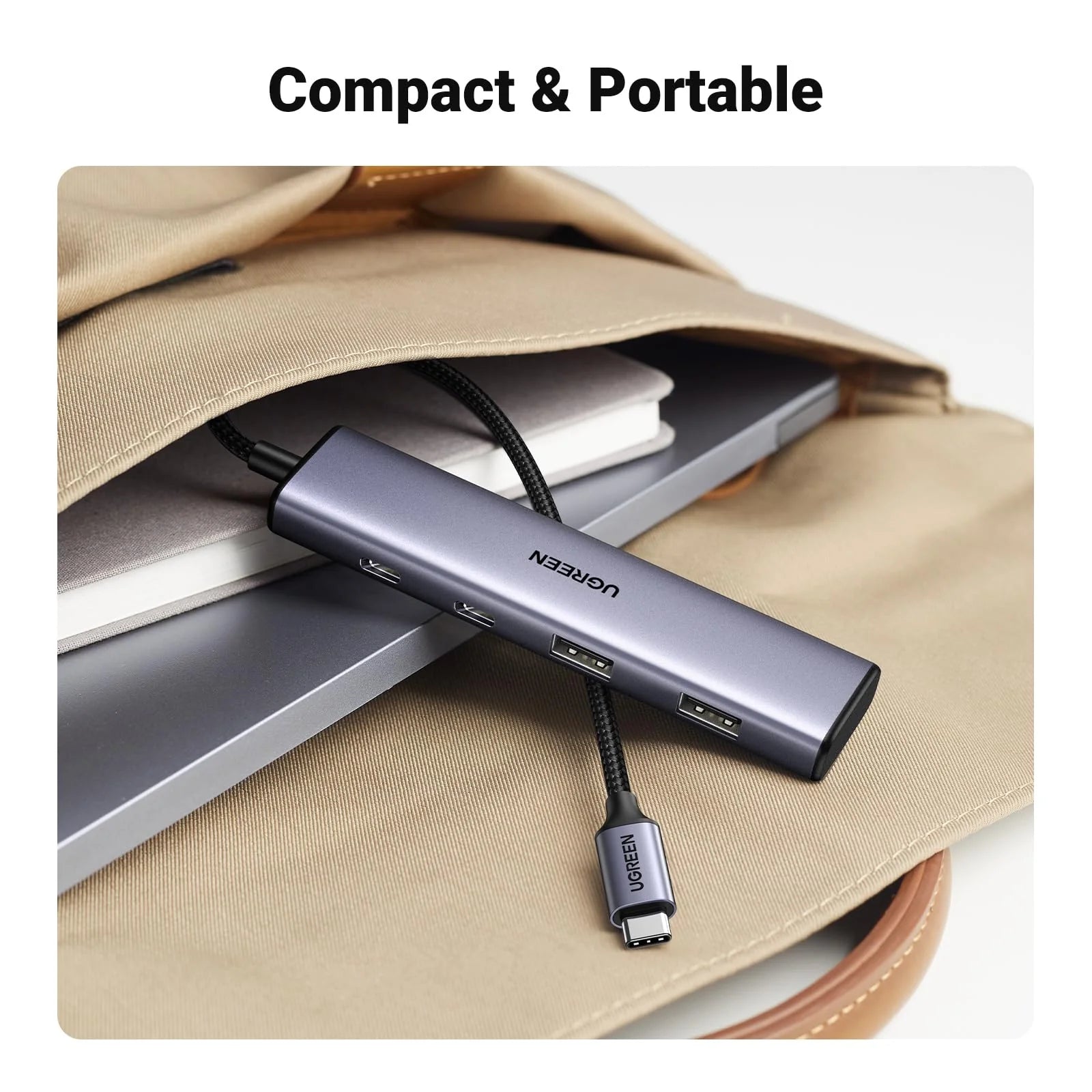 UGREEN Aluminum USB-C Hub, 4 Ports USB-C & USB 3.0 - Fast Data