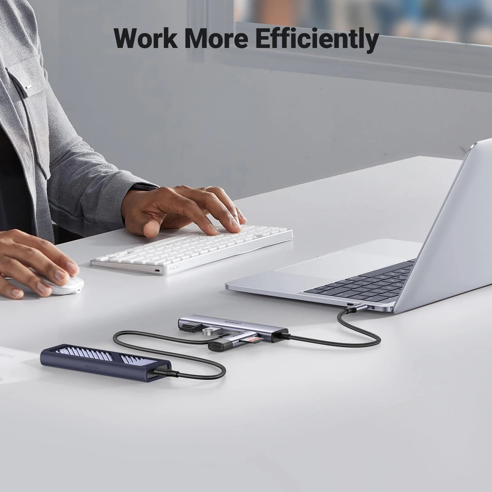 UGREEN Aluminum USB-C Hub, 4 Ports USB-C & USB 3.0 - Fast Data