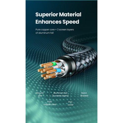 كابل UGREEN CAT7 مدعم بمقابس مجدولة بطول 1 متر