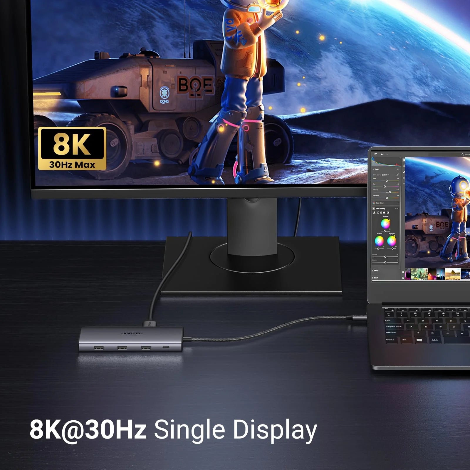 UGREEN Revodok Pro 210 موزع USB-C 10 في 1 بدقة 4K وPD 100W