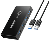 يوجرين مفتاح مشاركة 4 منافذ USB 3.0 مع كابلي USB