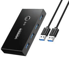 UGREEN USB 3.0 4-Port Switch with 2 USB Cables