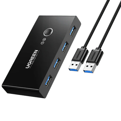 UGREEN USB 3.0 4-Port Switch with 2 USB Cables