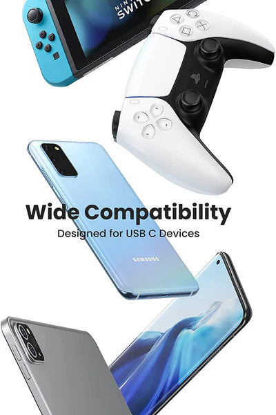 كابل يو إس بي-سي 3 أمبير للشحن السريع من يوجرين، مصنوع من النايلون المضفر