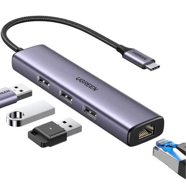 UGREEN USB C to Ethernet Adapter with 3 USB 3.0 Ports