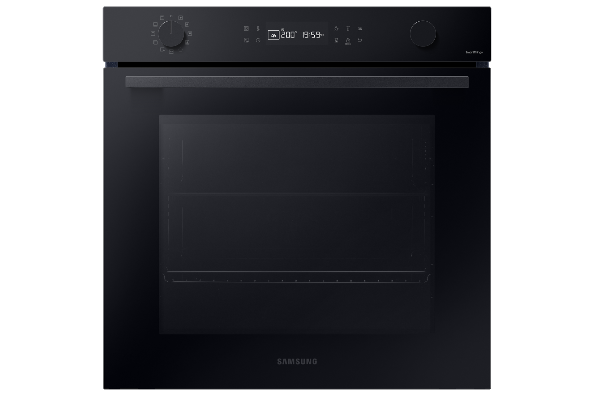Samsung NV7B41403AK/U4 Built-In Electric Oven 60cm Black Double Glass — Front View