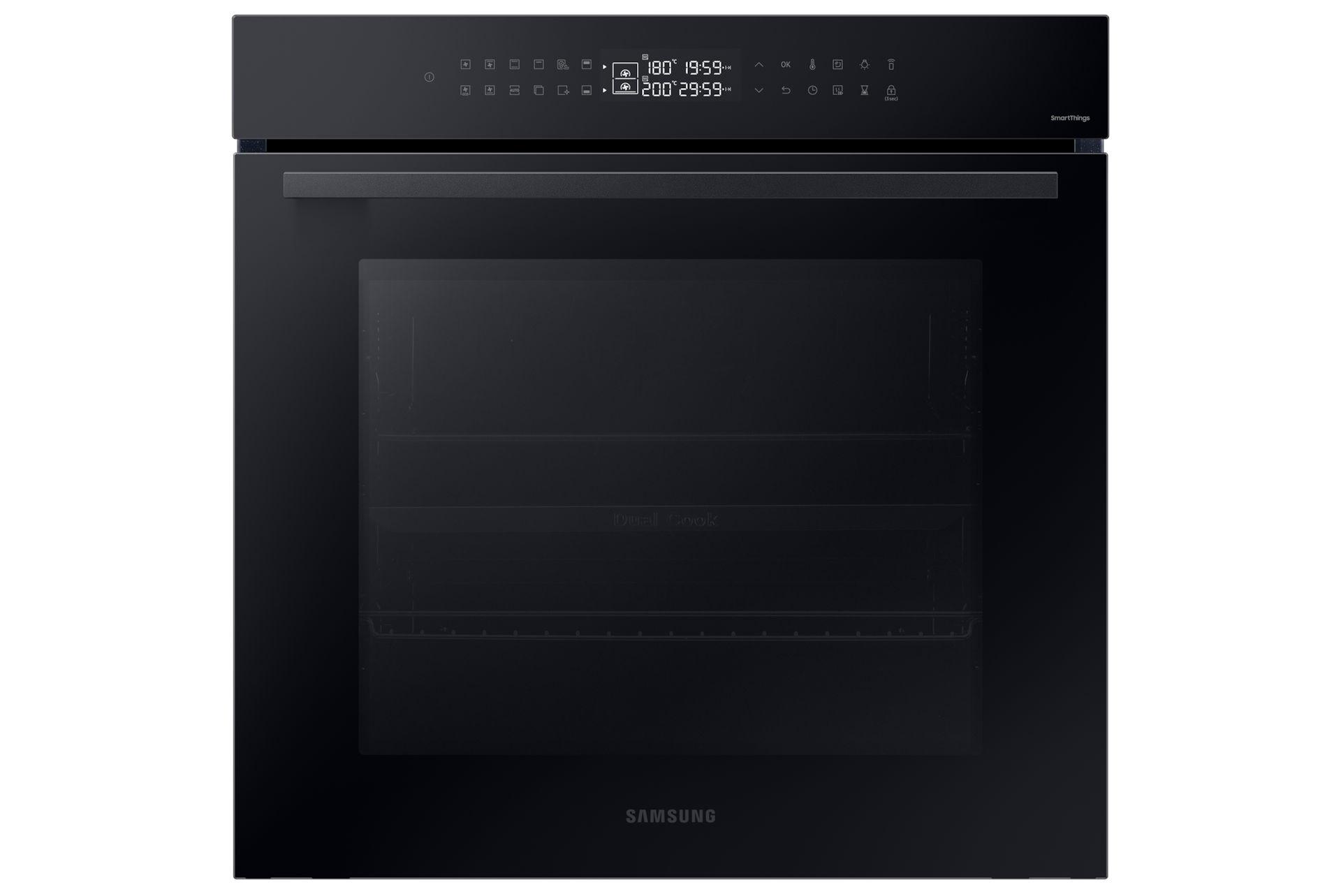 Samsung NV7B42503AK/U4 Built-In Electric Oven 60cm Black Quadruple Glass — Front View