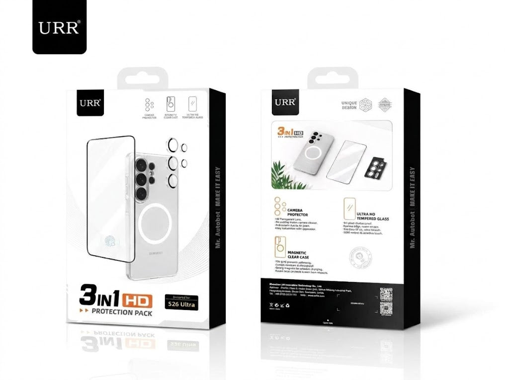 URR 3-in-1 Protection Bundle for Samsung Galaxy S26 Ultra - Magnetic Case + Screen Protector + Camera Lens Protector