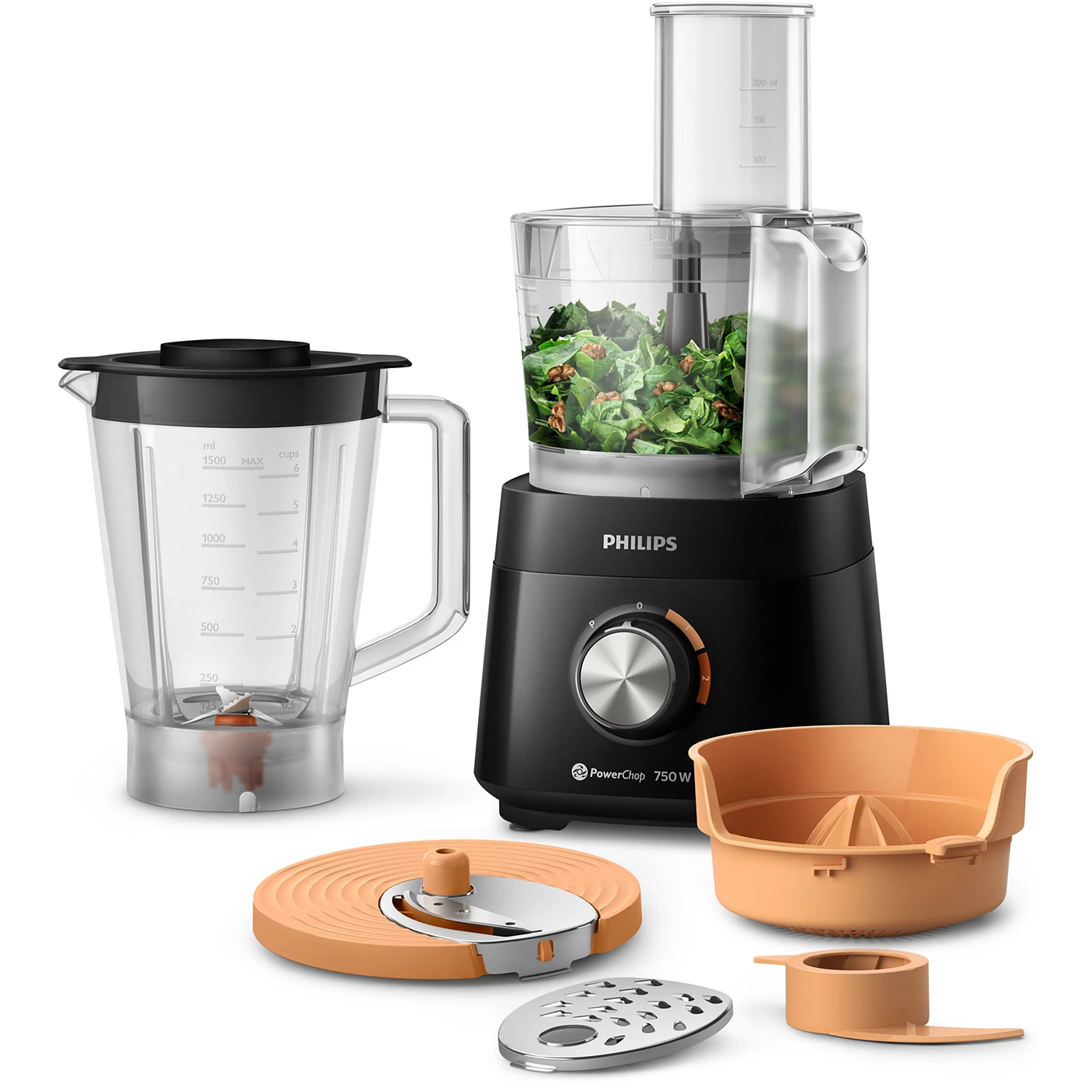 Philips 5000 Series Food Processor HR7302/90 – 750W, 6 Accessories, Versatile Kitchen Performance