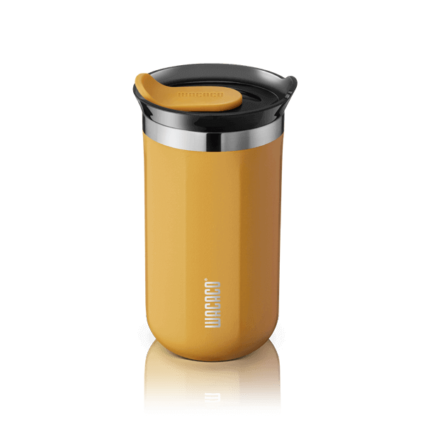 WACACO Octaroma Lungo Vacuum Insulated Travel Mug, 300ml/10oz, Leak-Proof Lid – Amber Yellow