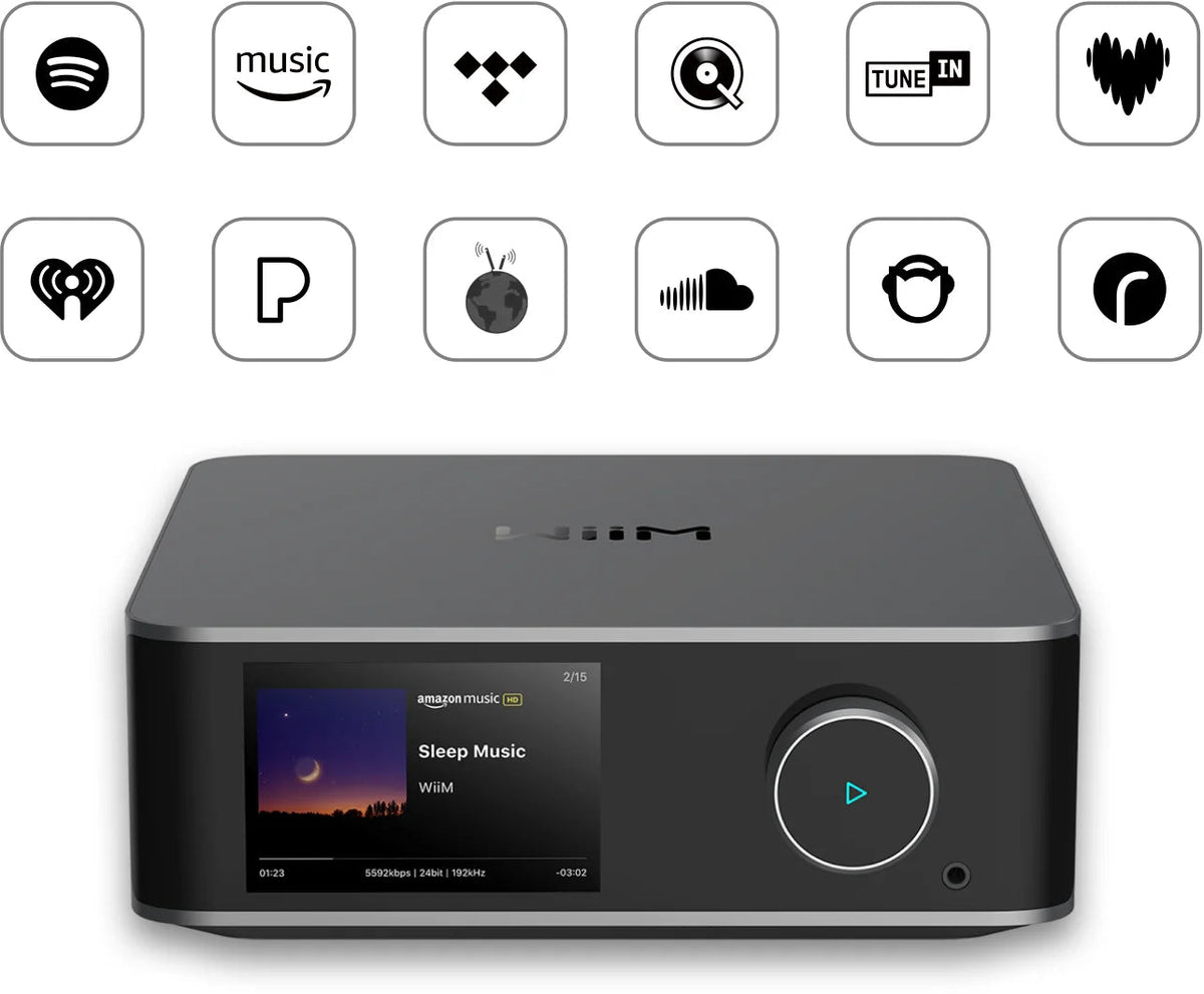 WiiM Ultra Hi-Res Music Streamer with 3.5-Inch Touchscreen, HDMI ARC & Phono - Grey