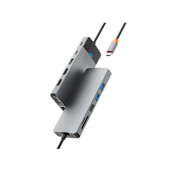 WiWU موزع Type-C 12 في 1 للماك بوك بمنفذ HDMI وLAN