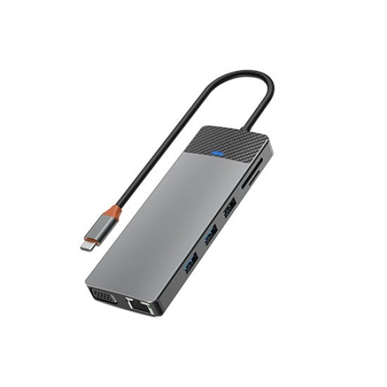 WiWU موزع Type-C 12 في 1 للماك بوك بمنفذ HDMI وLAN