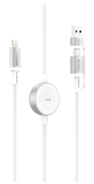 WIWU Wi-C105 Tianlink 2-in-1 Charging Cable – 27W Lightning & 2.5W Apple Watch Charger, 1.2m