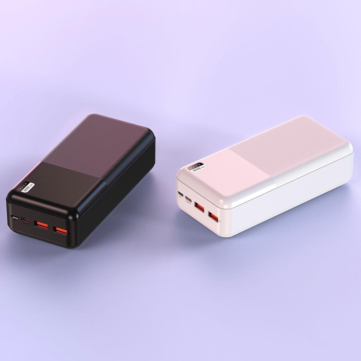 باور بانك محمول Xipin PX723 بمنفذين USB بسعة 30000 مللي أمبير في الساعة مع مؤشر ضوئي LED للشحن السريع