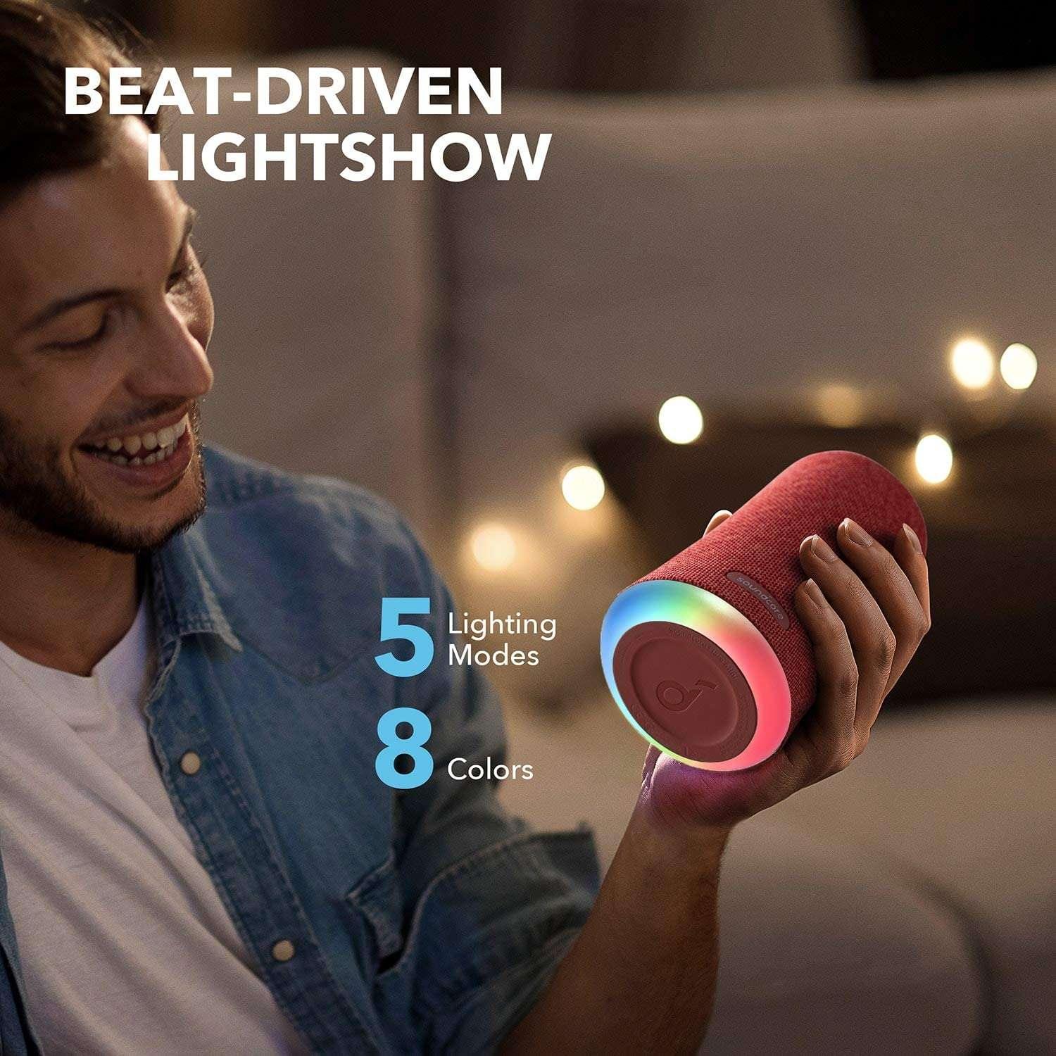 Anker Soundcore Flare Mini 360° Sound & LED Party Lights - Red & Blue