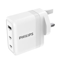 شاحن حائطي Philips 100W DLP6331CW USB-C للشحن السريع – أبيض