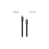 كابل بيانات YESIDO CA206 مسطح ومضفر من نوع C-C بقدرة 60 واط، باللون الأسود | غلاف ألومنيوم + سلك مسطح مضفر + قلب سلك PE [(65/0.08TC + 250
