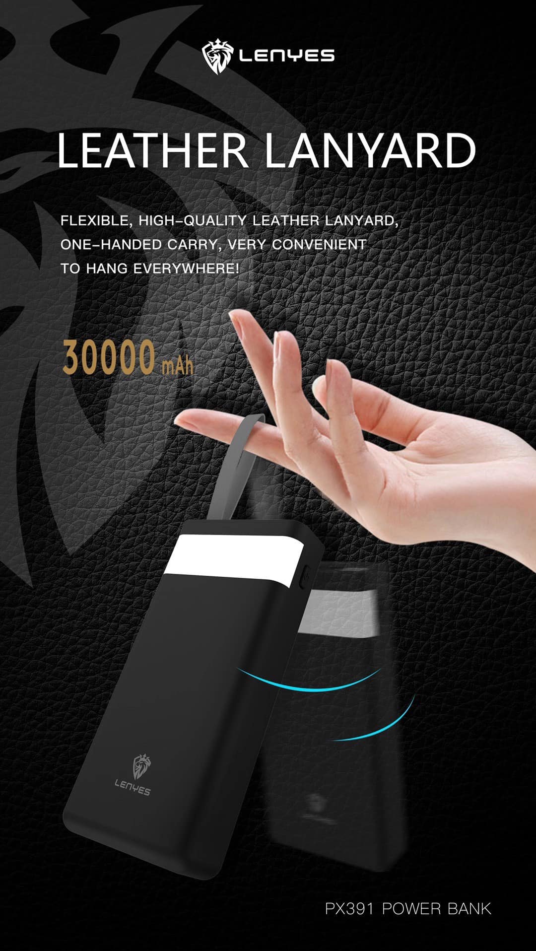 LENYES PX391 30000 mAh Power Bank - JoCell جوسيل