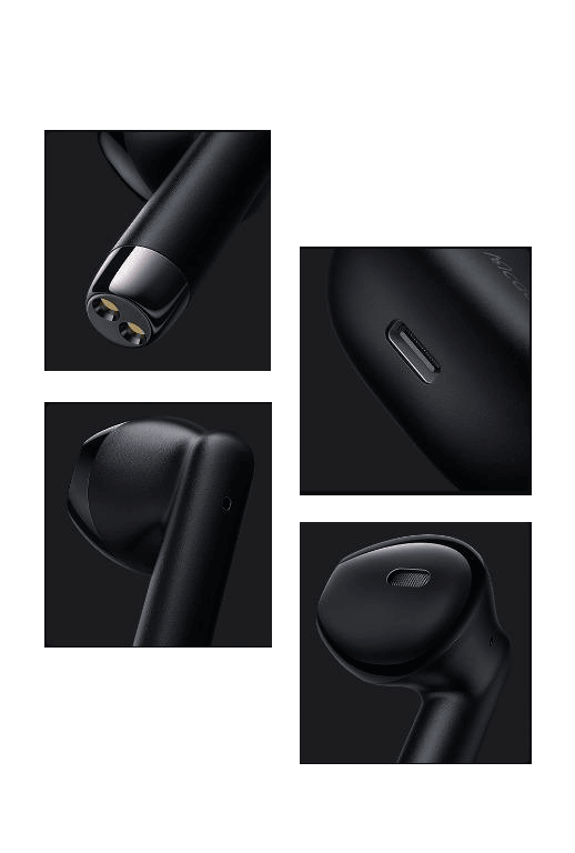 سماعات أذن لاسلكية مكدودو مع بلوتوث 5.0 وصوت عالي الدقة - أسود وأبيض