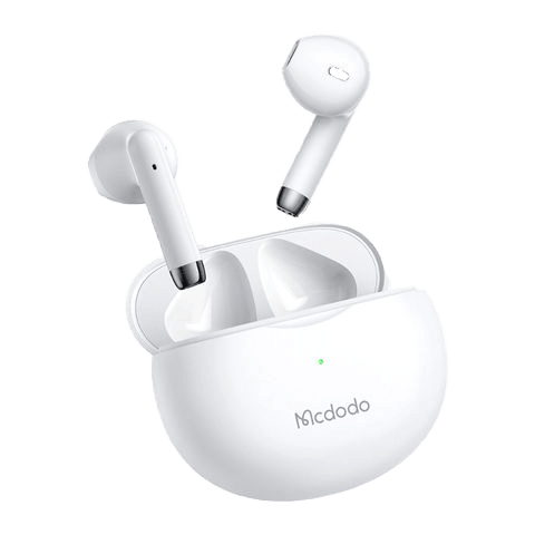 سماعات أذن لاسلكية مكدودو مع بلوتوث 5.0 وصوت عالي الدقة - أسود وأبيض