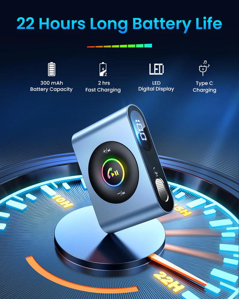 جهاز استقبال بلوتوث لاسلكي من جوي روم للسيارة والمنزل بصوت واضح - أسود