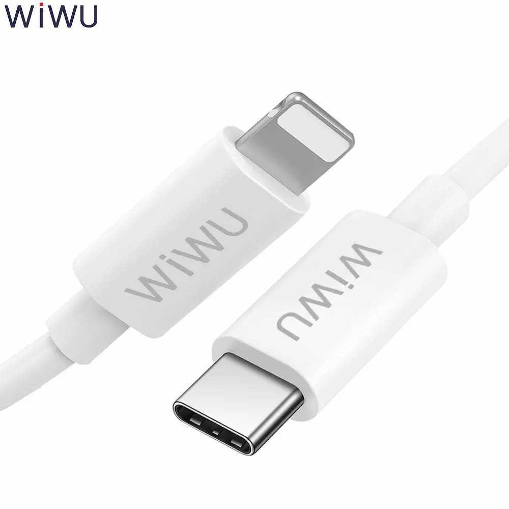 كابل WIWU G90 USB-C إلى Lightning بقوة 20 وات و2.4 أمبير وبطول 1.2 متر - أبيض