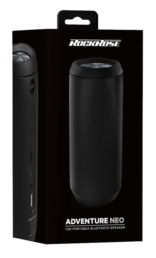 مكبر صوت روك روز 10 وات بلوتوث مع راديو وصوت ستيريو - أسود