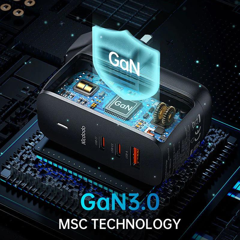 شاحن مكدودو 65 وات جان سريع بمنفذين تايب سي ويو إس بي مع كابل 60 وات - أسود