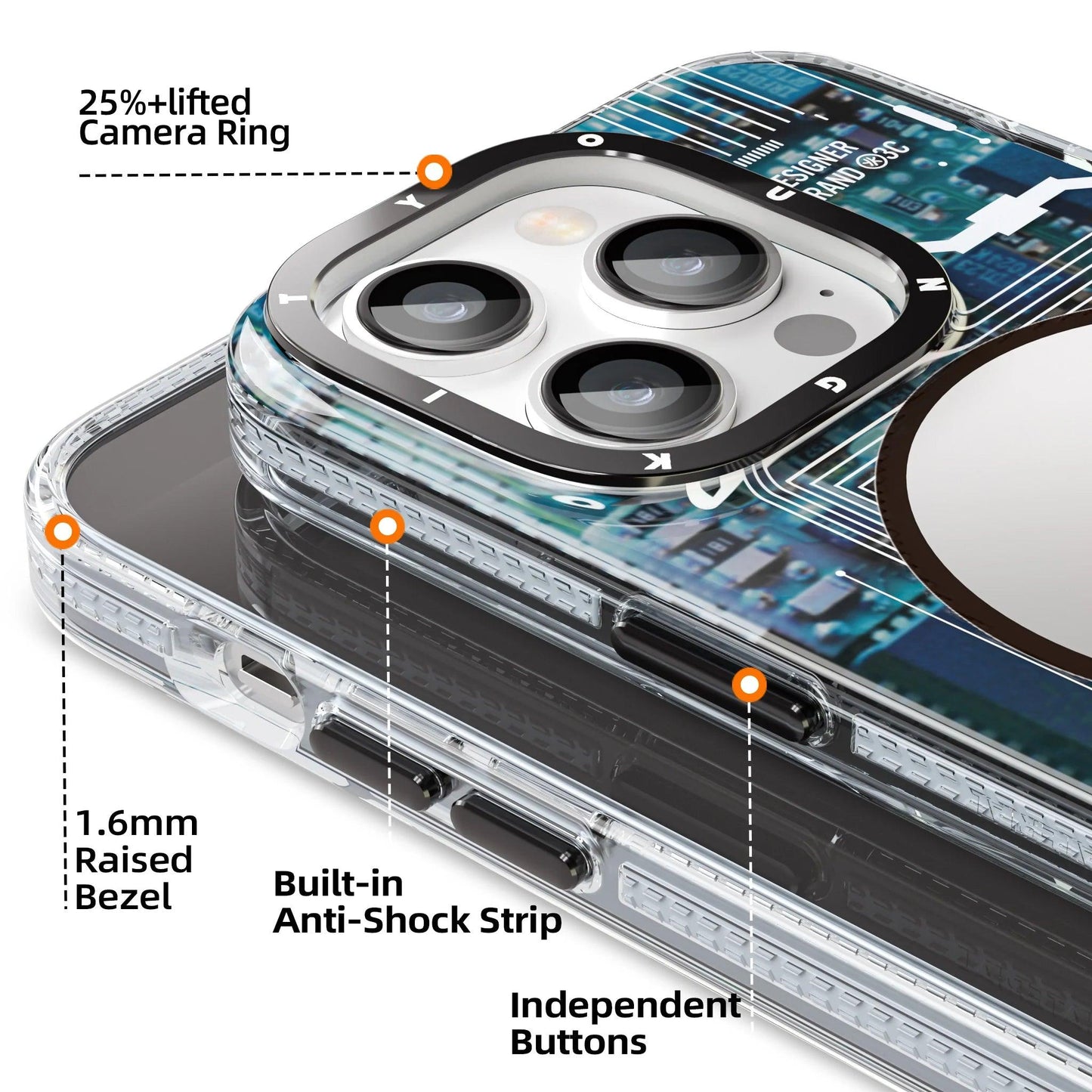 دائرة Youngkit Futuristic Circuit المطورة المضادة للسقوط Magsafe iPhone 13 pro Max