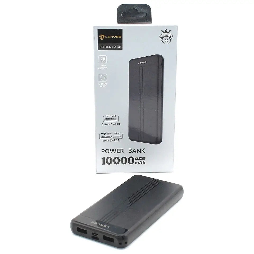 LENYES px-160 10000mah power bank black - JoCell جوسيل