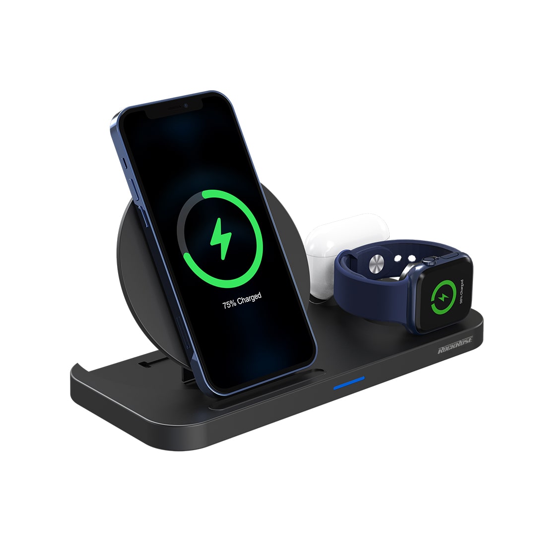 RockRose Airwave Max 15W Max Wireless Charging Stand - Black