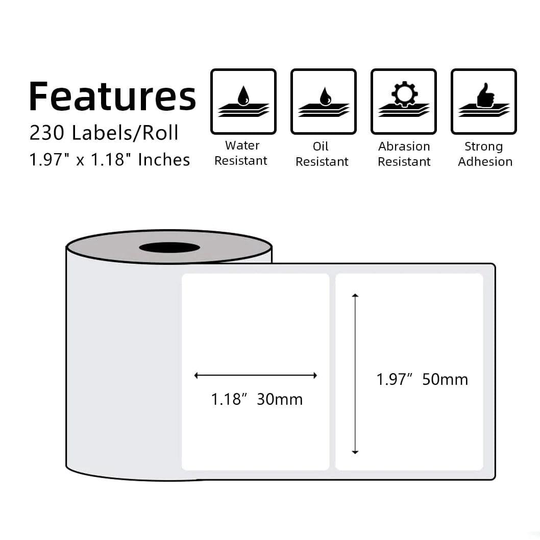 Phomemo 50 X 30mm Square White label For M110