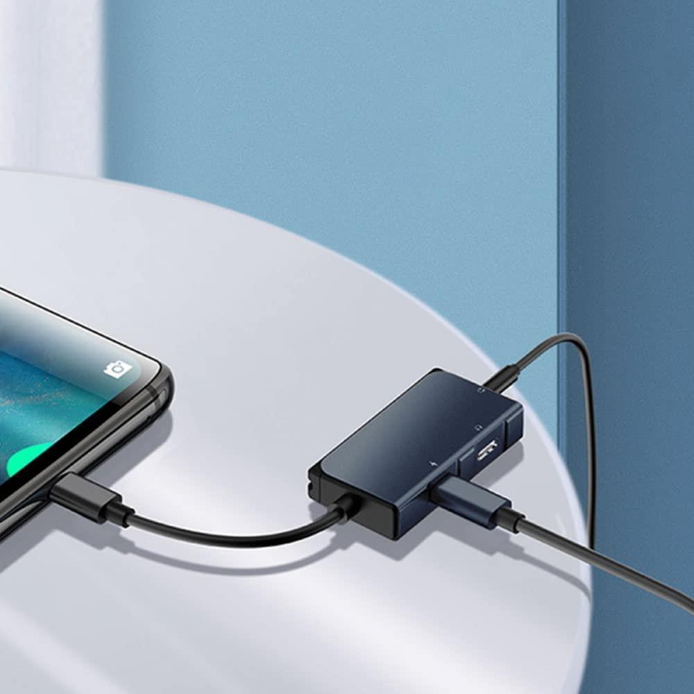 محول صوت ويوو برو من تايب سي إلى تايب سي و3.5 مم - رمادي LT02