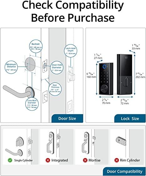Anker Eufy WiFi Fingerprint Smart Lock Smart & Secure Access - Black