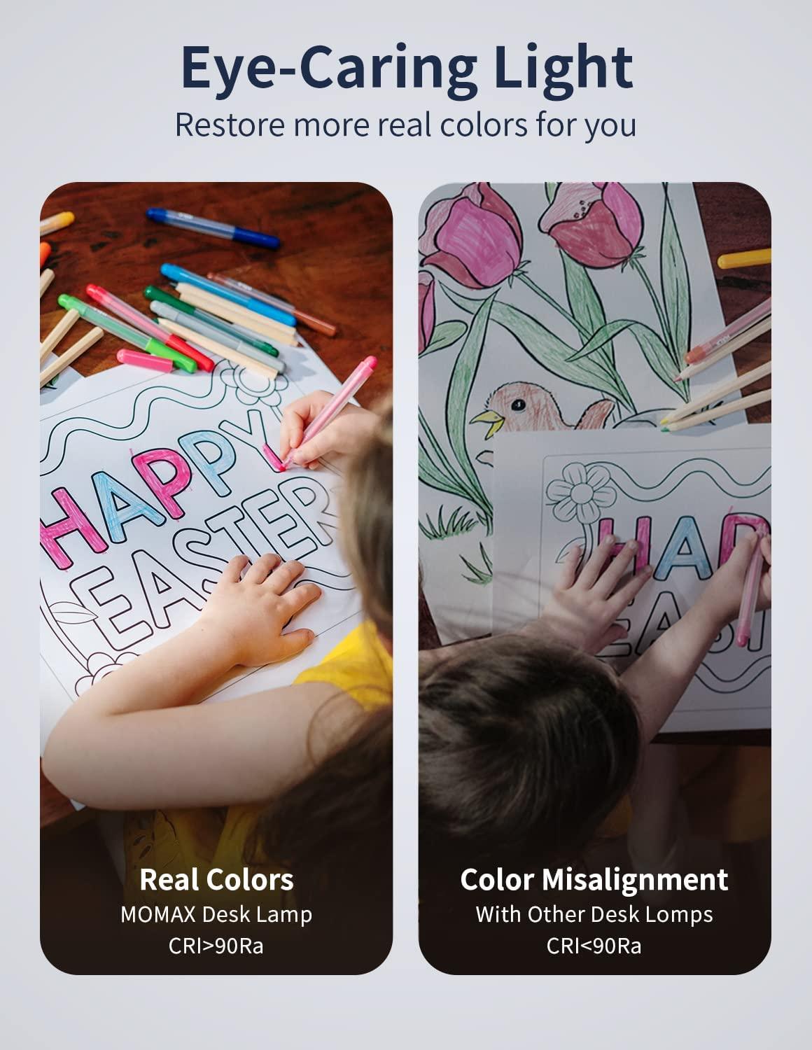 مصباح مكتبي ليد من موماكس مع شاحن لاسلكي ذكي - أسود