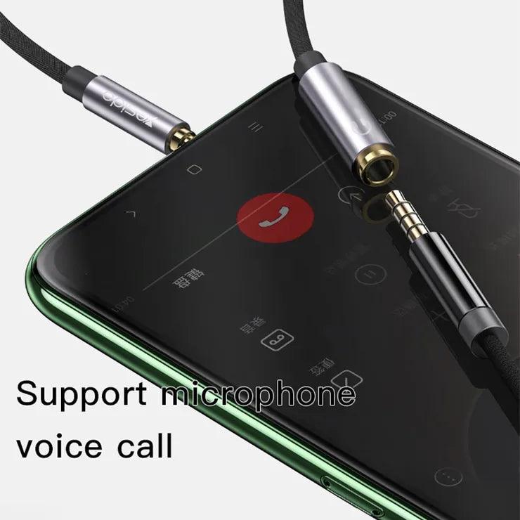 محول صوت يسيدو 3.5 ملم عالي الجودة بطول 1 متر - رمادي