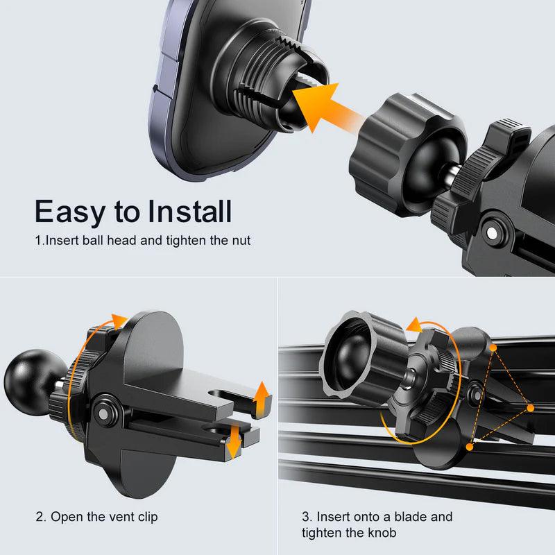 حامل الهاتف المغناطيسي للسيارة من جوي روم آمن ومريح - أسود
