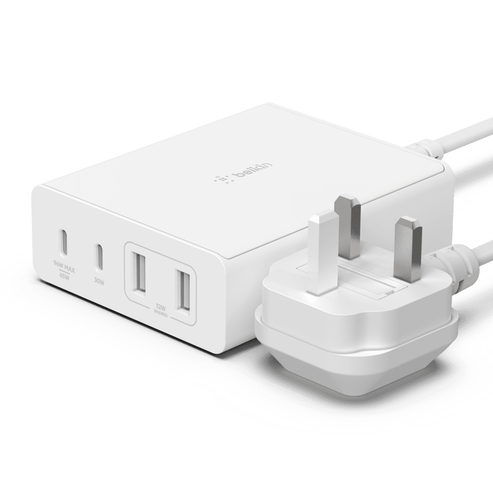 Belkin 108W 4 Port GaN USB Desktop Charger Fast Charging - White