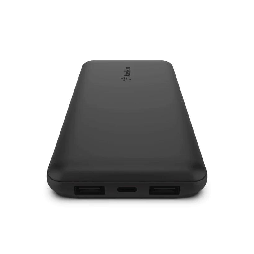 Belkin 10K Power Bank 15W with USB C and Dual USB A Ports - Black
