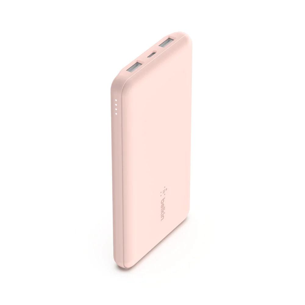 Belkin 10K Power Bank 15W with USB C and Dual USB A Ports - Pink