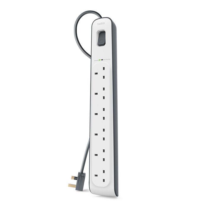 Belkin 6 outlet Surge Strip with 2M  Cord - White