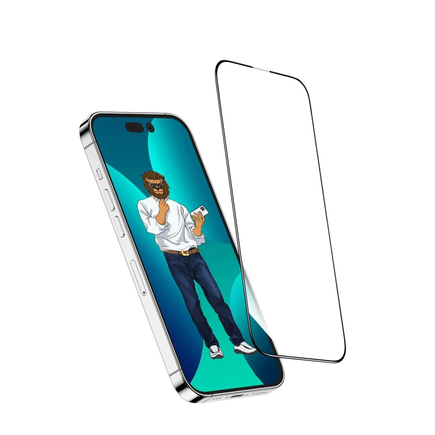 Green 9H Steve Glass Strong Full Screen Protector for iPhone 14 Pro ( 6.1" ) - Clear