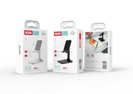 حامل سطح المكتب XO-C67 من الألومنيوم للهواتف المحمولة والكمبيوتر اللوحي