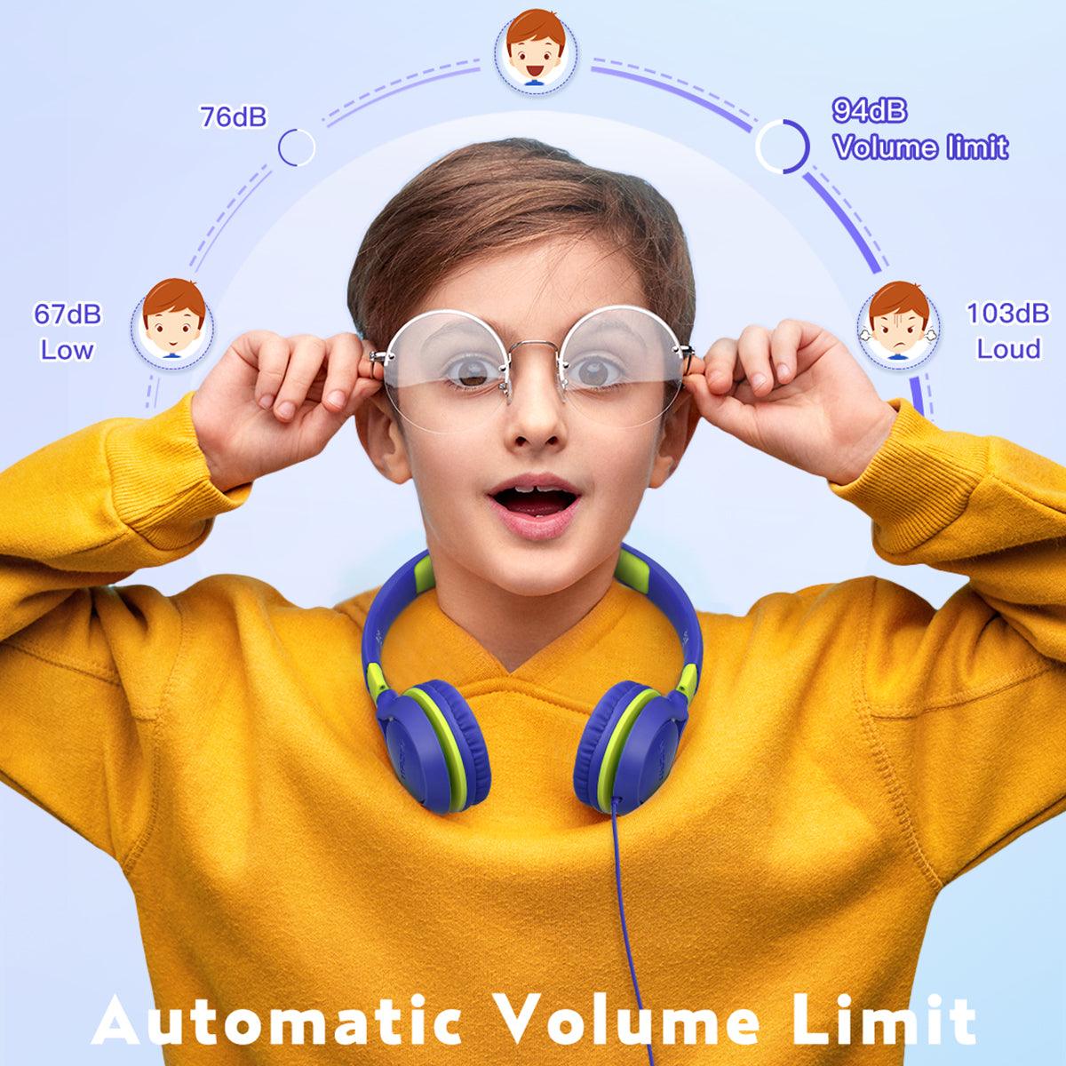 سماعة رأس سلكية للأطفال من MPOW Che1 باللون الأخضر البحري