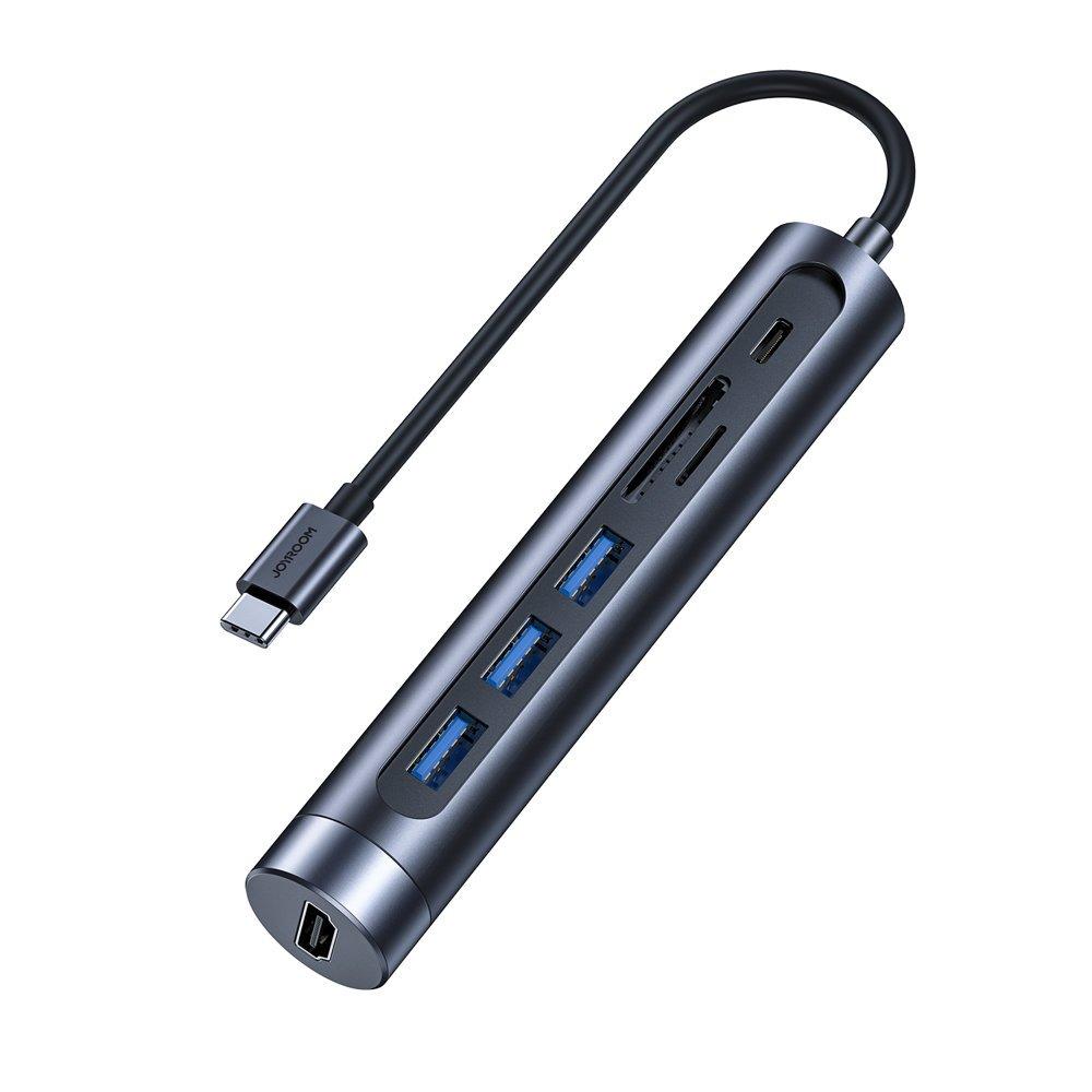 Joyroom 7 in 1 USB C Hub 100W 4K HDMI USB 3.0 SD Slots - Black