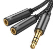 Joyroom SY A04 Headphone Y Splitter Audio Cable 0.2m - Black