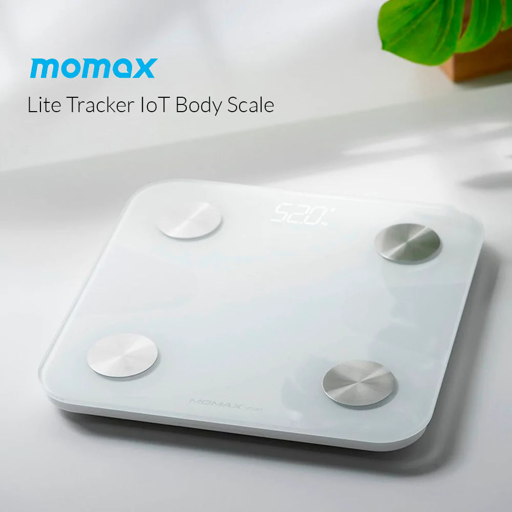 Momax Lite Tracker Iot Body Scale, White - JoCell جوسيل